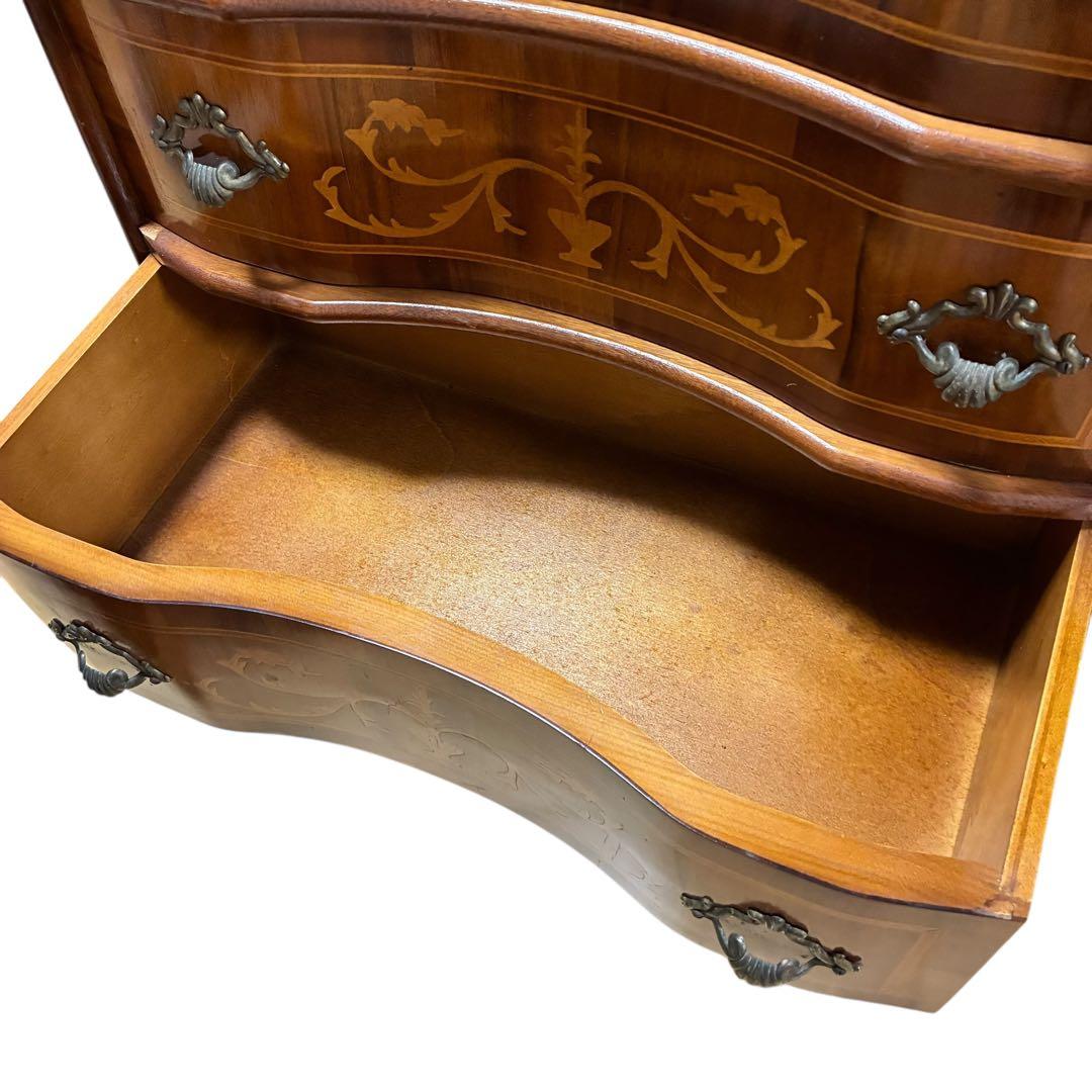 【イタリア製】アンティーク調 猫脚 4段チェスト 木製 クラシック