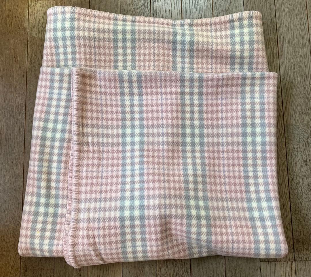 バーバリー　カシミヤ混　チェック柄　毛布　シングル
