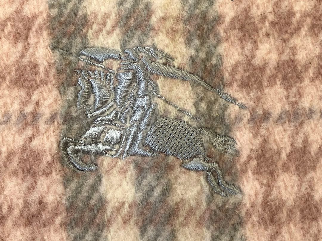 バーバリー　カシミヤ混　チェック柄　毛布　シングル