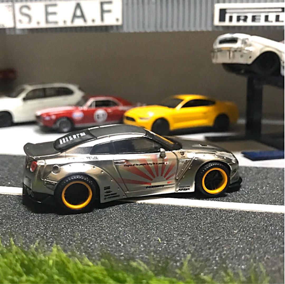 リバティーウォーク 1/64 LB シルバー イエローホイール 深リム