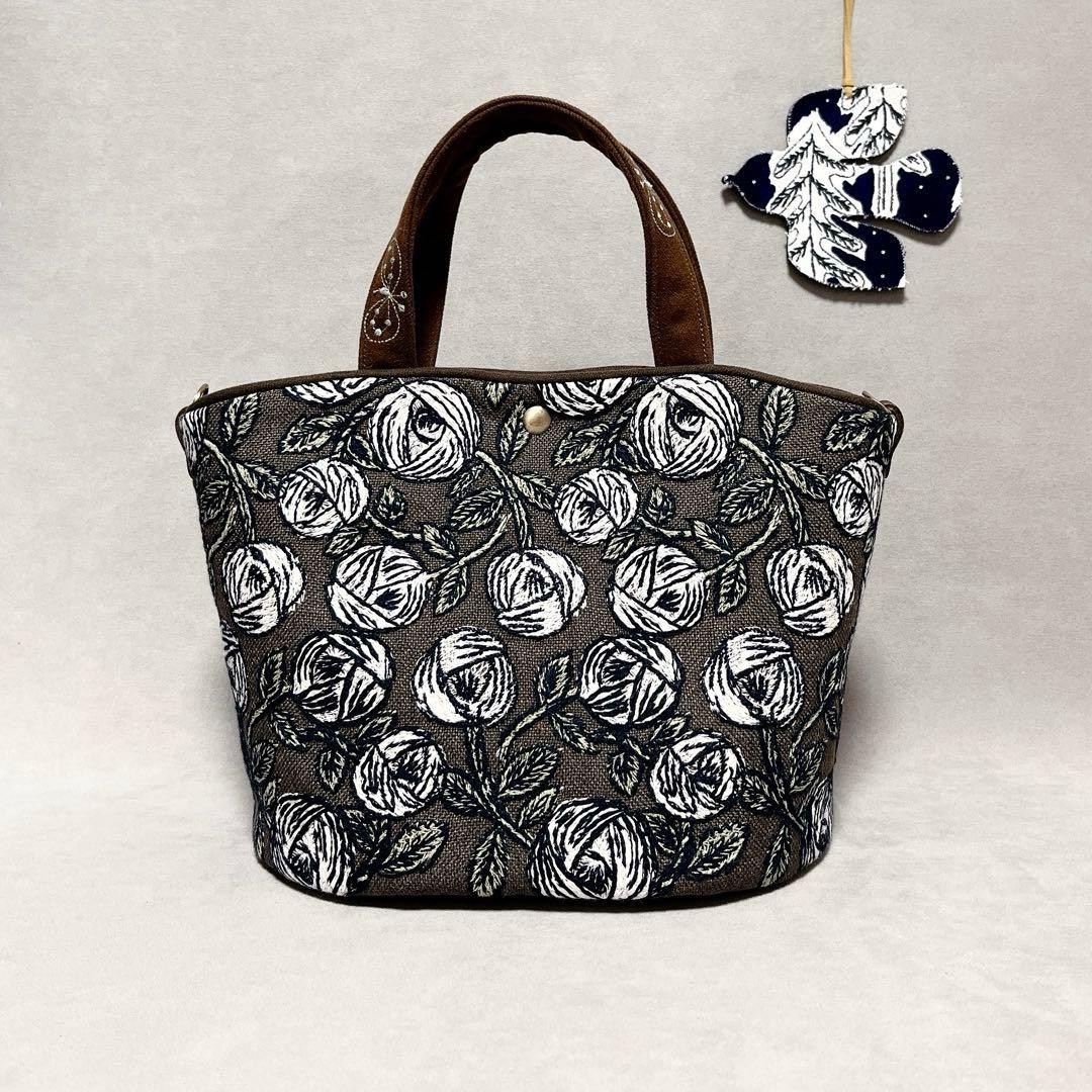 ハンドメイド　ミナペルホネン　basket bag〜パイピング仕立て⑅︎◡̈︎*