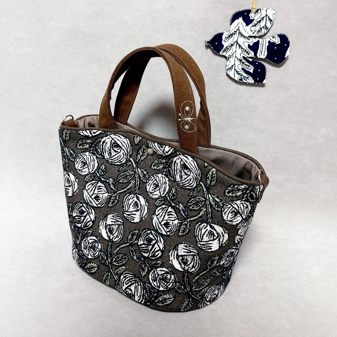 ハンドメイド　ミナペルホネン　basket bag〜パイピング仕立て⑅︎◡̈︎*