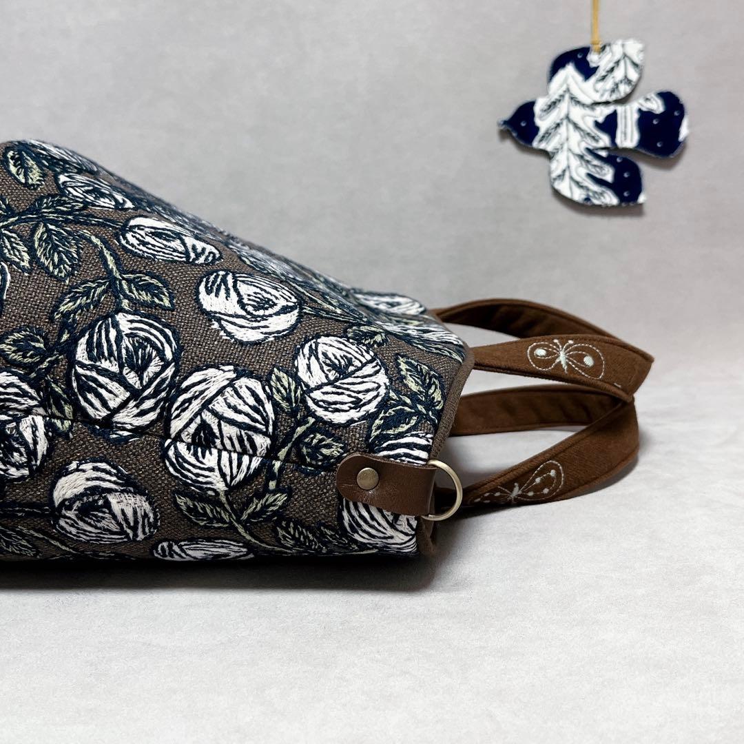 ハンドメイド　ミナペルホネン　basket bag〜パイピング仕立て⑅︎◡̈︎*