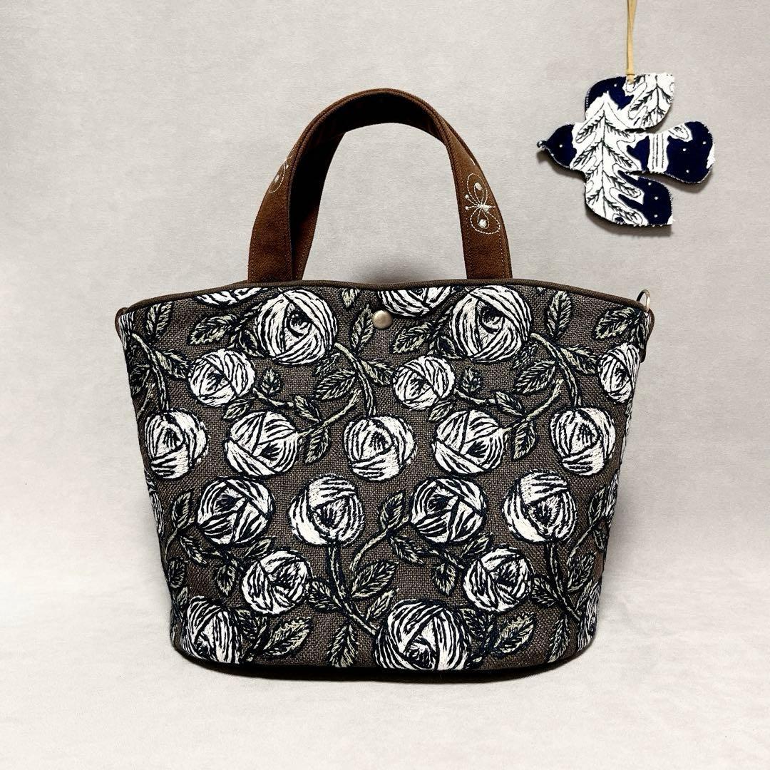 ハンドメイド　ミナペルホネン　basket bag〜パイピング仕立て⑅︎◡̈︎*