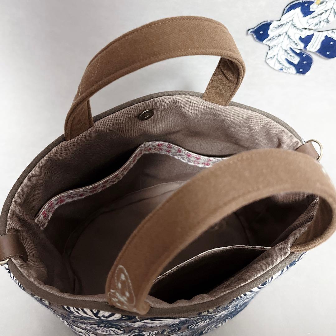 ハンドメイド　ミナペルホネン　basket bag〜パイピング仕立て⑅︎◡̈︎*