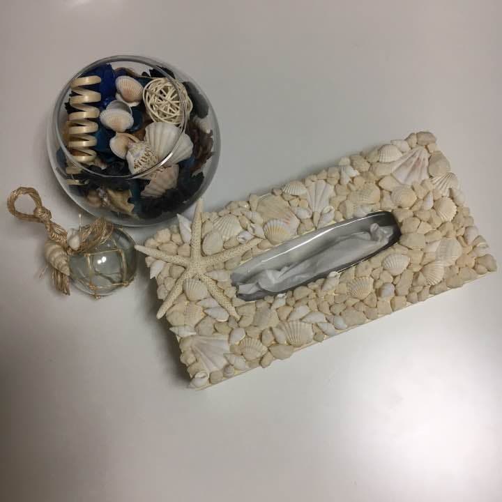 ティッシュケース 西海岸 貝殻 シェル ロンハーマン