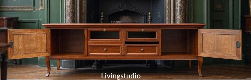 イタリア テレビボード テレビ台 幅202cm クラシック 象嵌 6731N