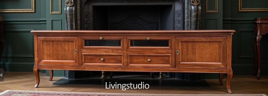 イタリア テレビボード テレビ台 幅202cm クラシック 象嵌 6731N