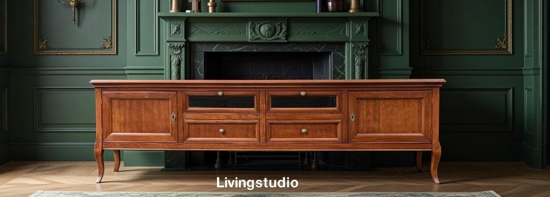 イタリア テレビボード テレビ台 幅202cm クラシック 象嵌 6731N