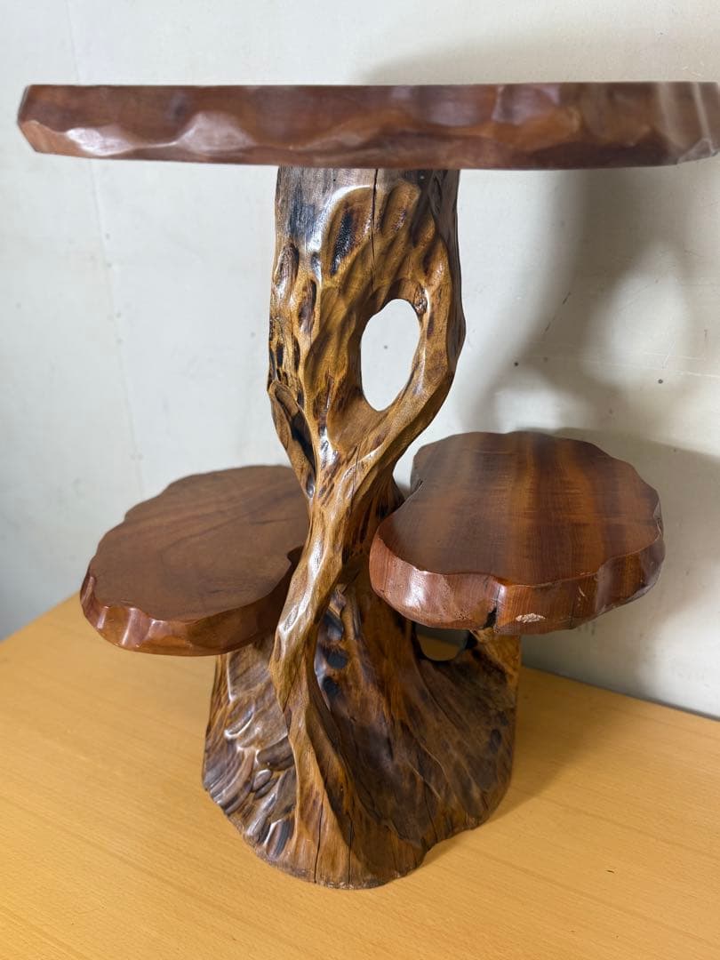 天然木 盆栽台 花台 飾り台3段