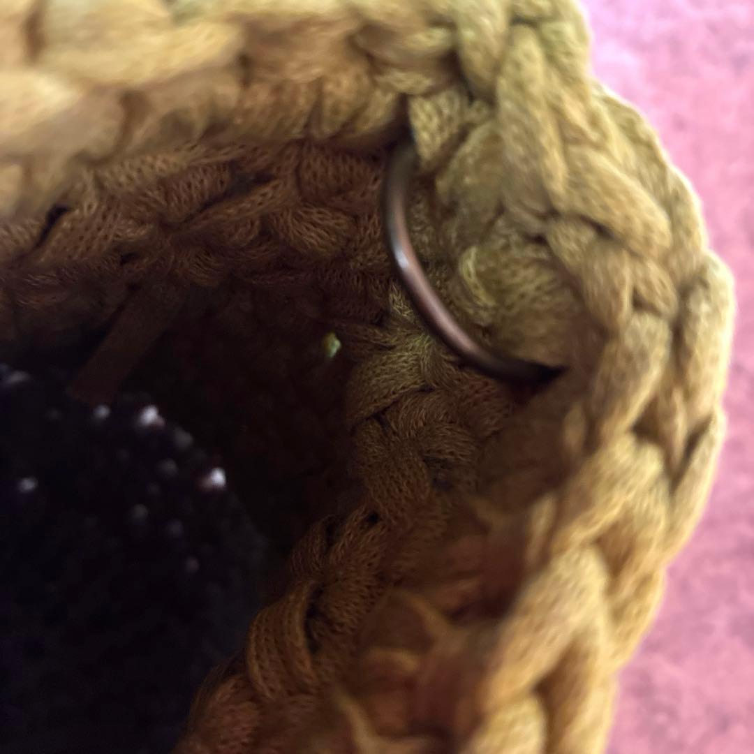 麻紐×マスタードribbonxl ズパゲッティ マルシェバッグ ペイズリー