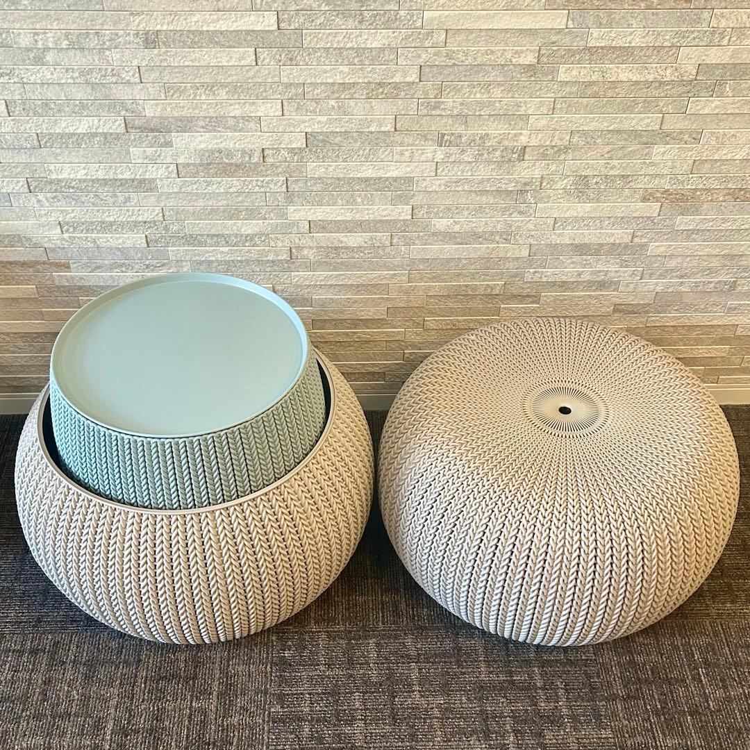 KETER ケター　ガーデンファニチャー ニット調　3点セット