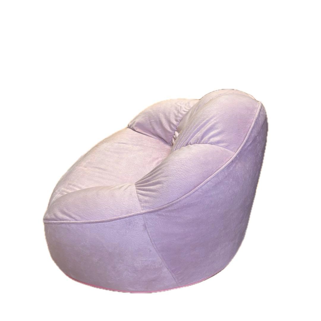 1人掛け ソファ 座椅子 チェア ベロア シェル 貝殻 姫系 ピンク ラベンダー