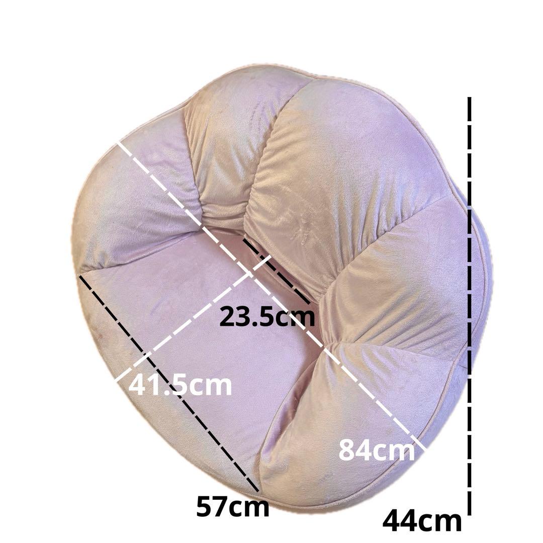 1人掛け ソファ 座椅子 チェア ベロア シェル 貝殻 姫系 ピンク ラベンダー