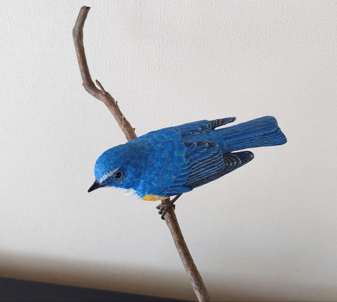 バードカービング”ルリビタキ(瑠璃鶲） S.No.:B1011