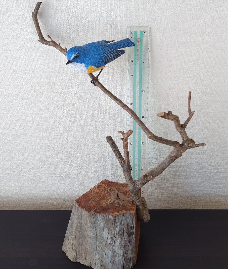 バードカービング”ルリビタキ(瑠璃鶲） S.No.:B1011