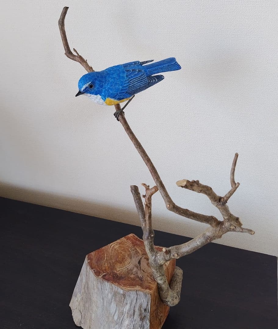 バードカービング”ルリビタキ(瑠璃鶲） S.No.:B1011
