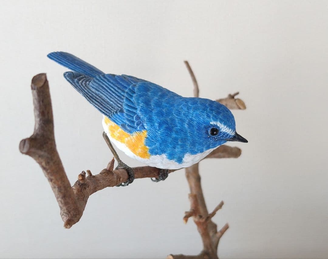 バードカービング”ルリビタキ(瑠璃鶲） S.No.:B1011