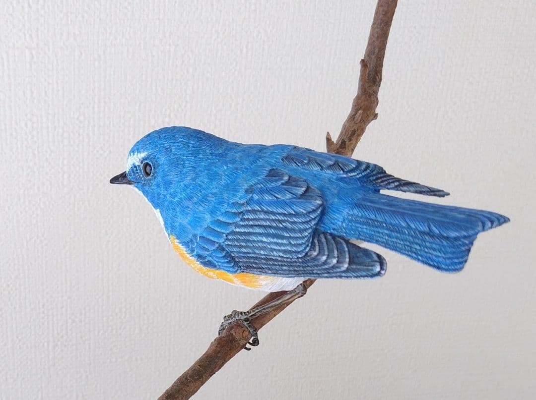 バードカービング”ルリビタキ(瑠璃鶲） S.No.:B1011