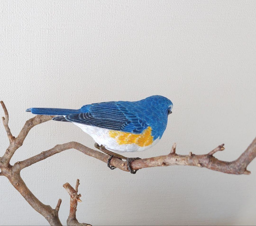 バードカービング”ルリビタキ(瑠璃鶲） S.No.:B1011