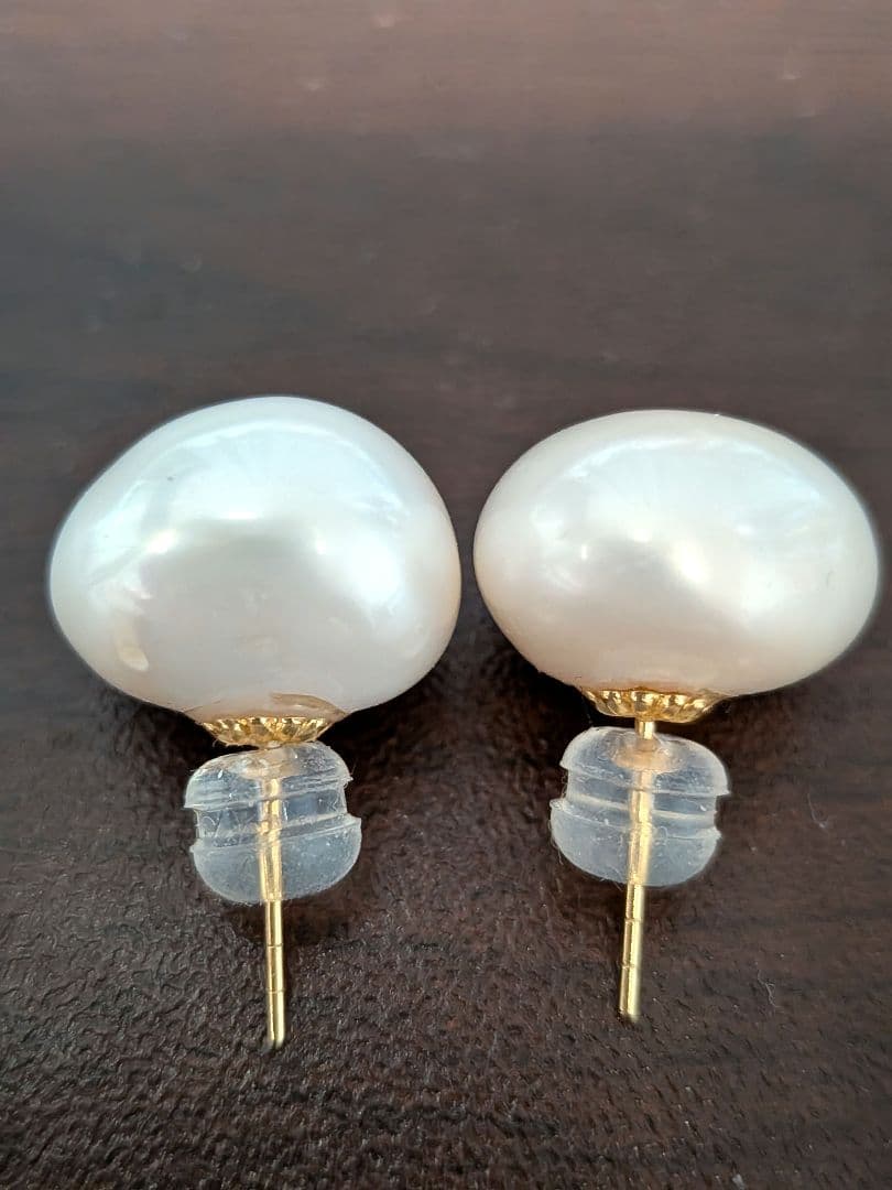 【美品】hamaya 淡水真珠ピアス パールピアス 18k アレルギー 本真珠