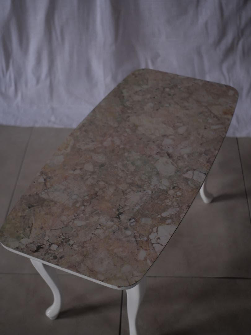 大理石調　センターテーブル　猫脚　古家具　古道具　アンティーク　昭和レトロ