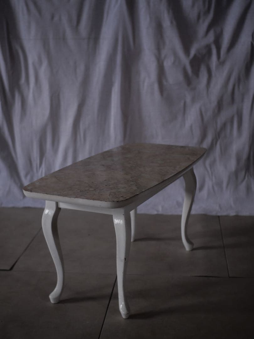 大理石調　センターテーブル　猫脚　古家具　古道具　アンティーク　昭和レトロ