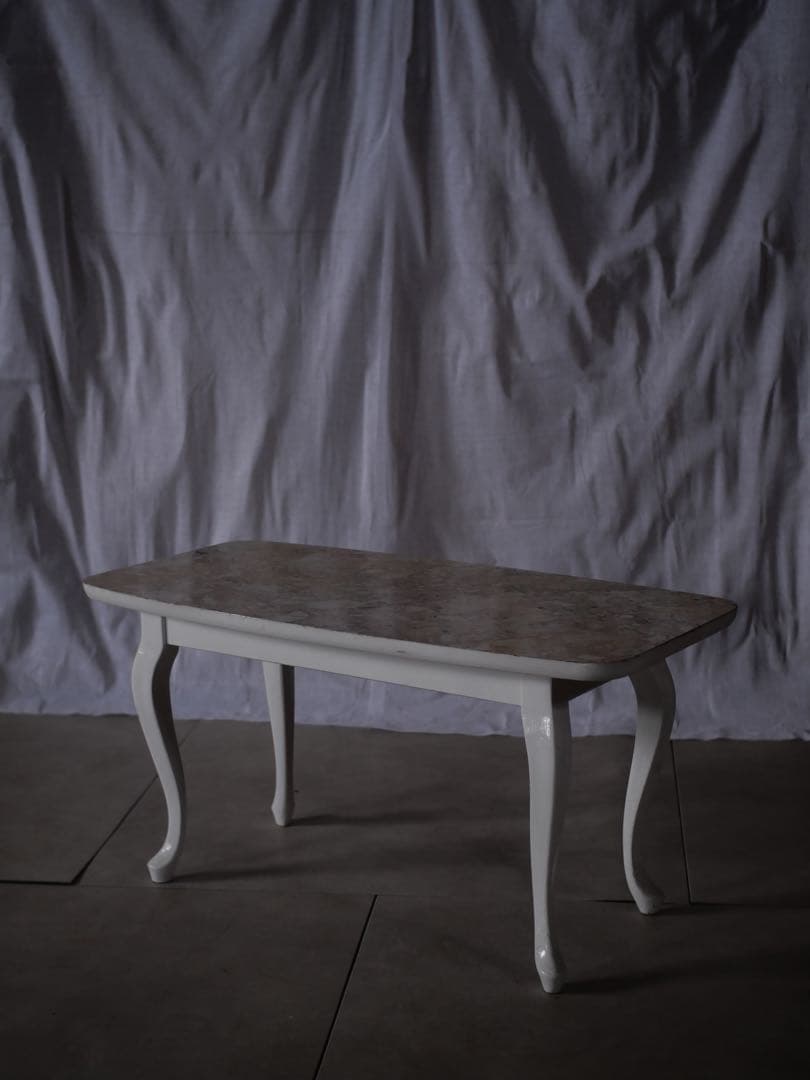 大理石調　センターテーブル　猫脚　古家具　古道具　アンティーク　昭和レトロ