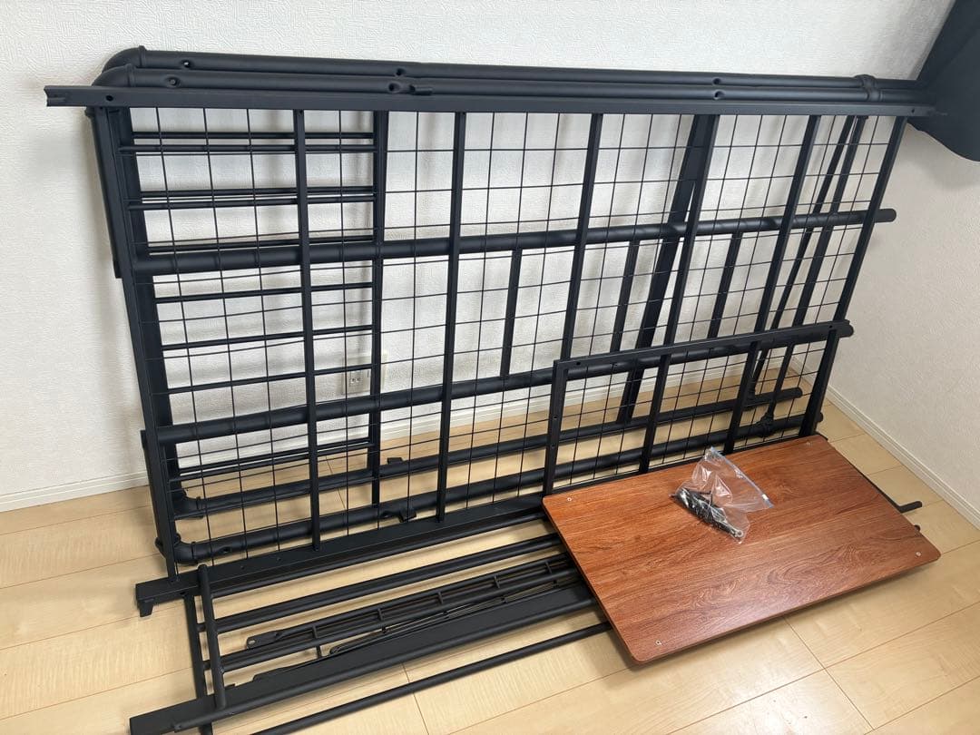 スチール製ロフトベッド ブラック