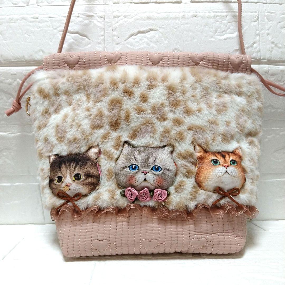 コ*ン様 コヤンイサムチョン☆巾着ショルダーバッグ ハートステッチ