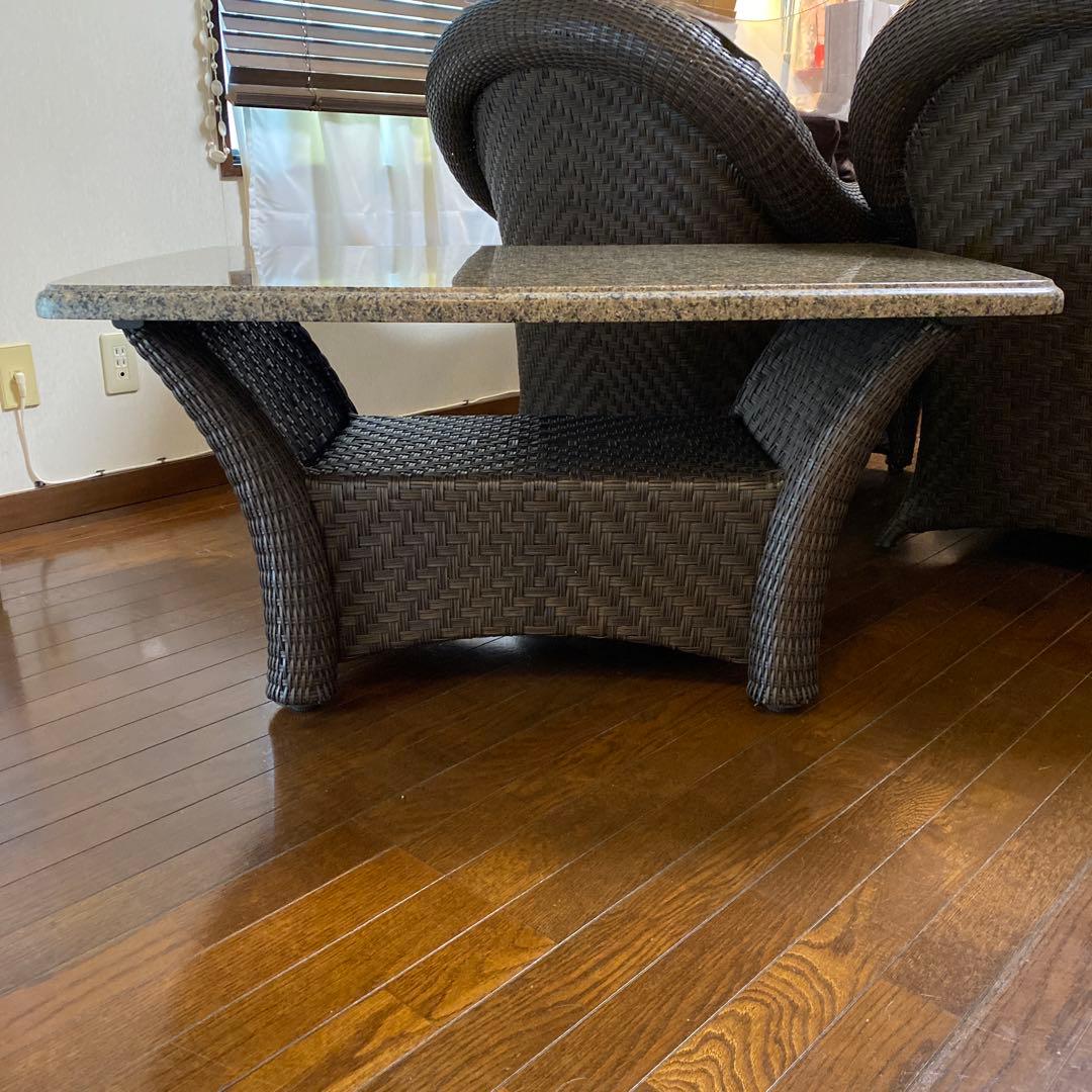 【美品】御影石（花崗岩）天板のセンターテーブル　コストコ　リゾートホテル風