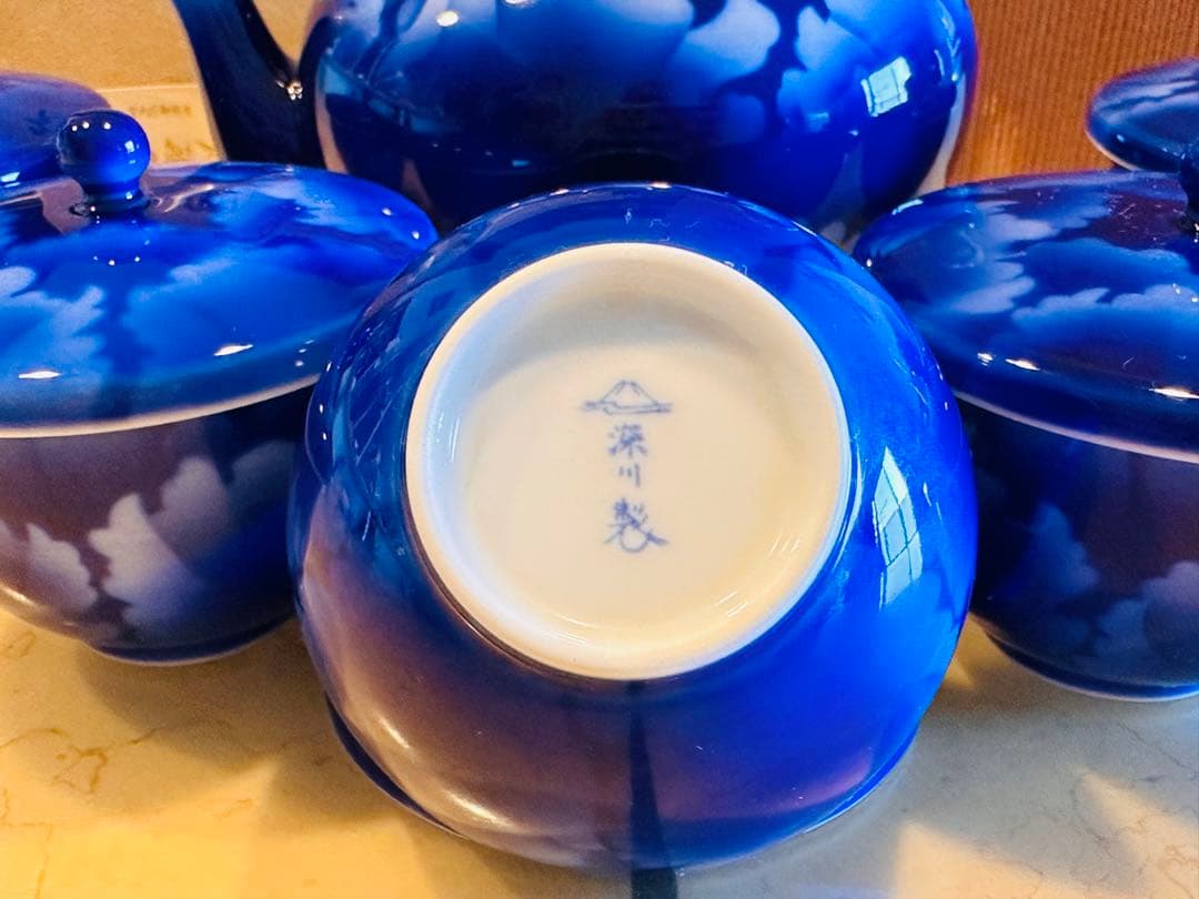 宮内庁御用達-【深川製磁】急須+湯呑みセット