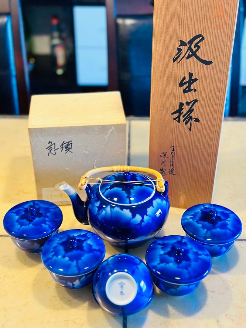 宮内庁御用達-【深川製磁】急須+湯呑みセット