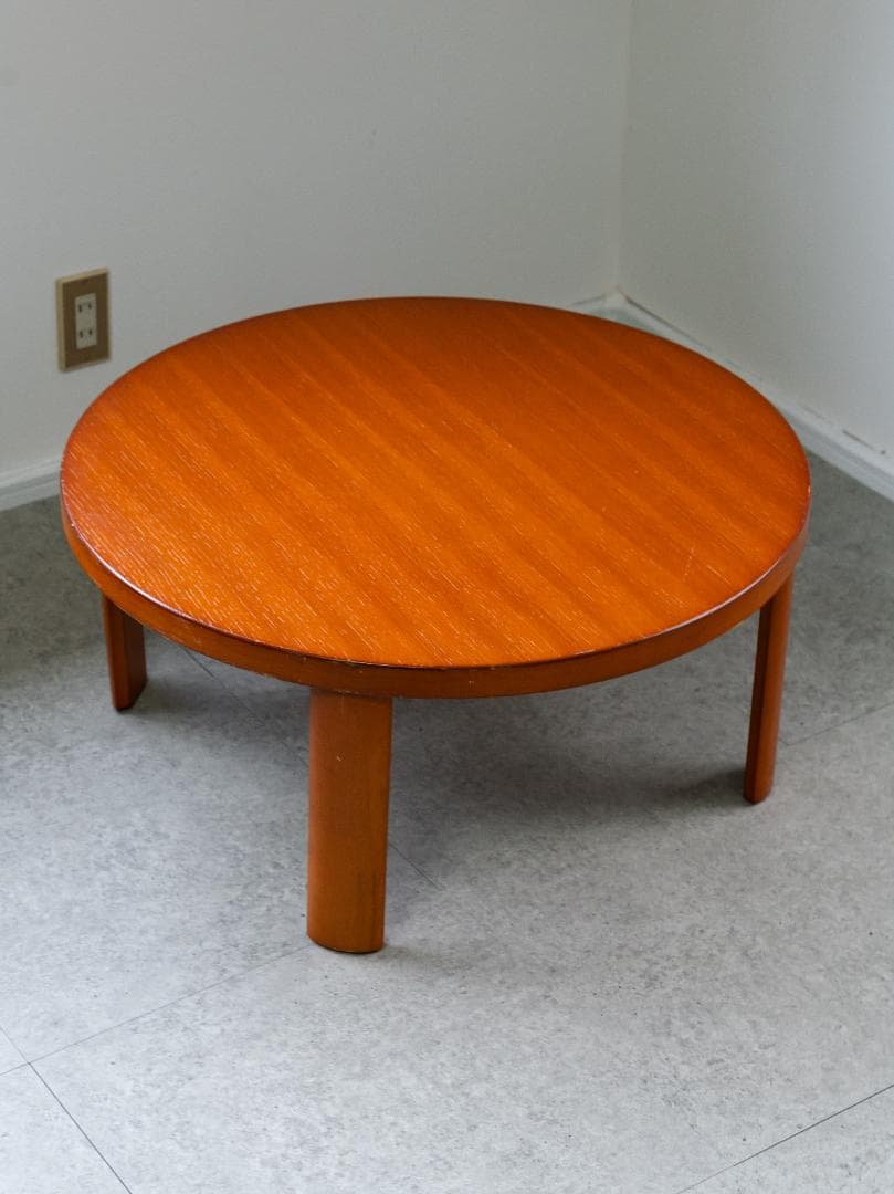 フクダクラフト　90年代 天然木円卓　折りたたみ　モダン ラウンド ローテーブル