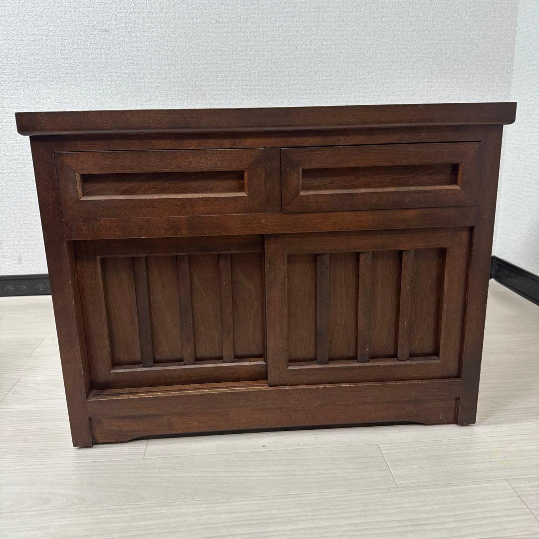 希少品 松本民芸家具 立体的なデザイン 水目桜 小箪笥 ミニチェスト※i4※