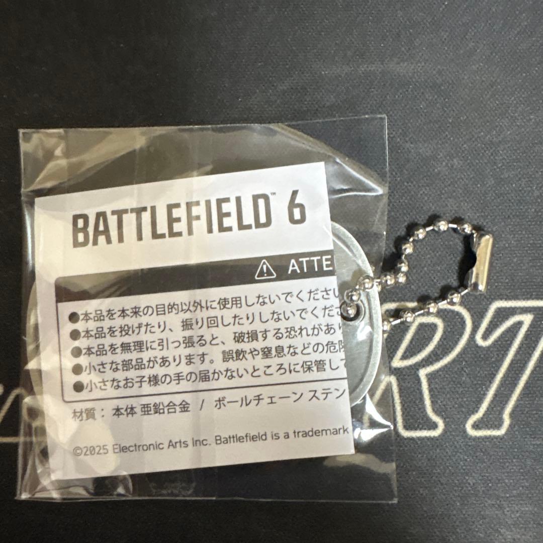 TGS2055 バトルフィールド6 限定ドッグタグキーホルダー +黒い紙 BF6