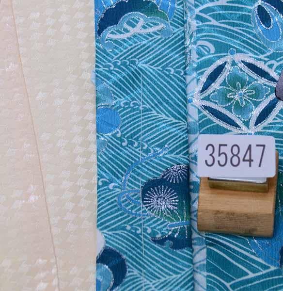 七五三 五歳 男児 羽織 袴フルセット おりびと 青系 紋袴 NO35847