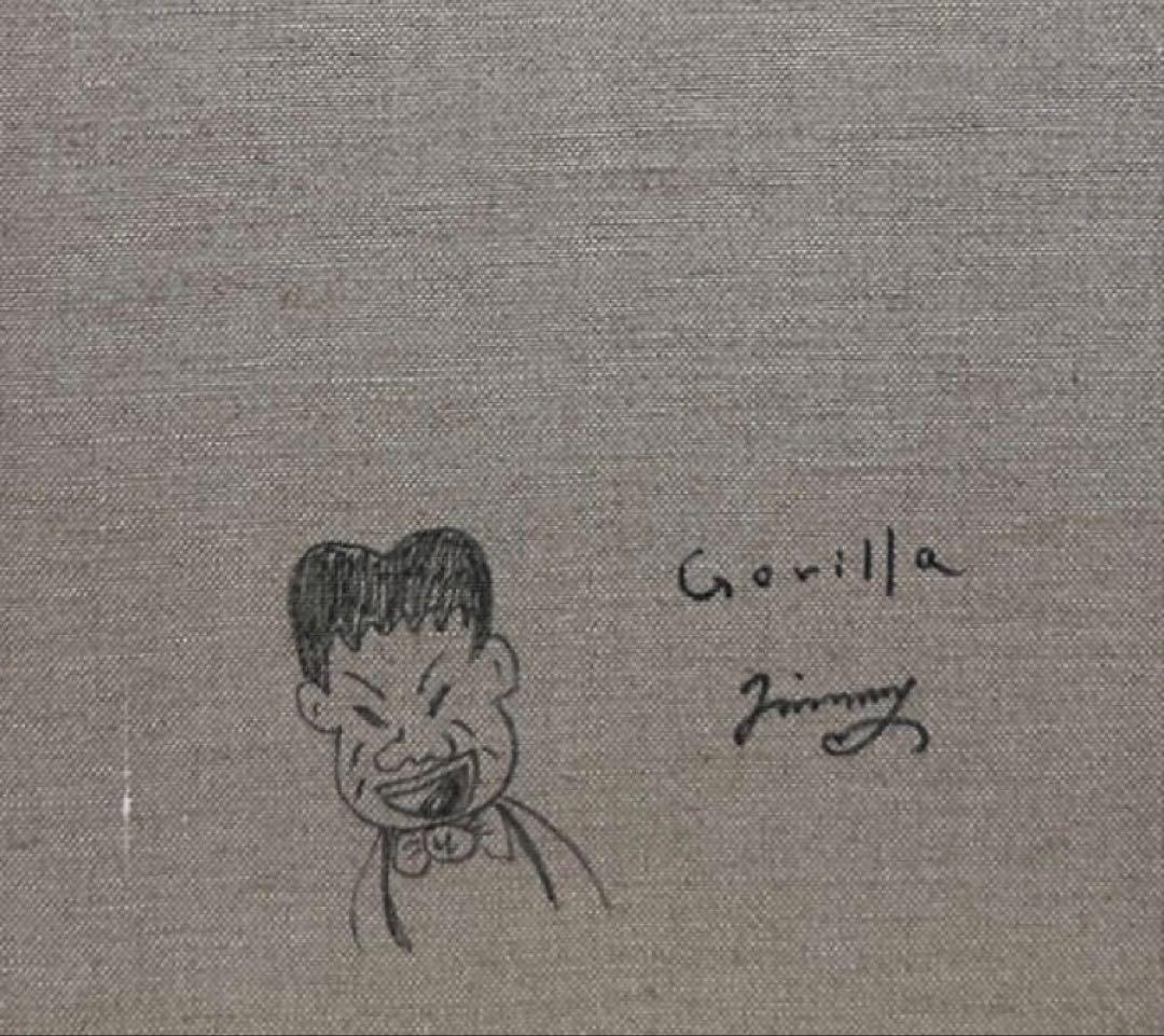 SALE【F6号】ジミー大西 （ゴリラ）手描き/表裏サイン有/油彩/アクリル/絵