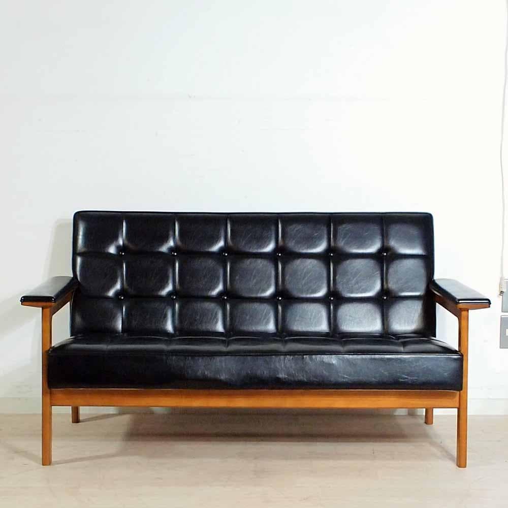 オールドカリモク 2人掛けソファ ワイドアーム Kチェア ZR24349