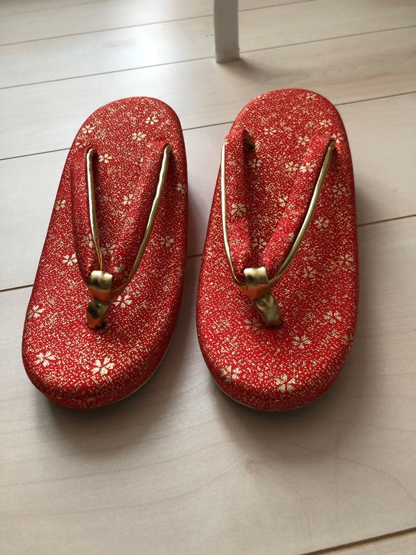 七五三 子供用 赤い花柄着物 フルセット 作り帯