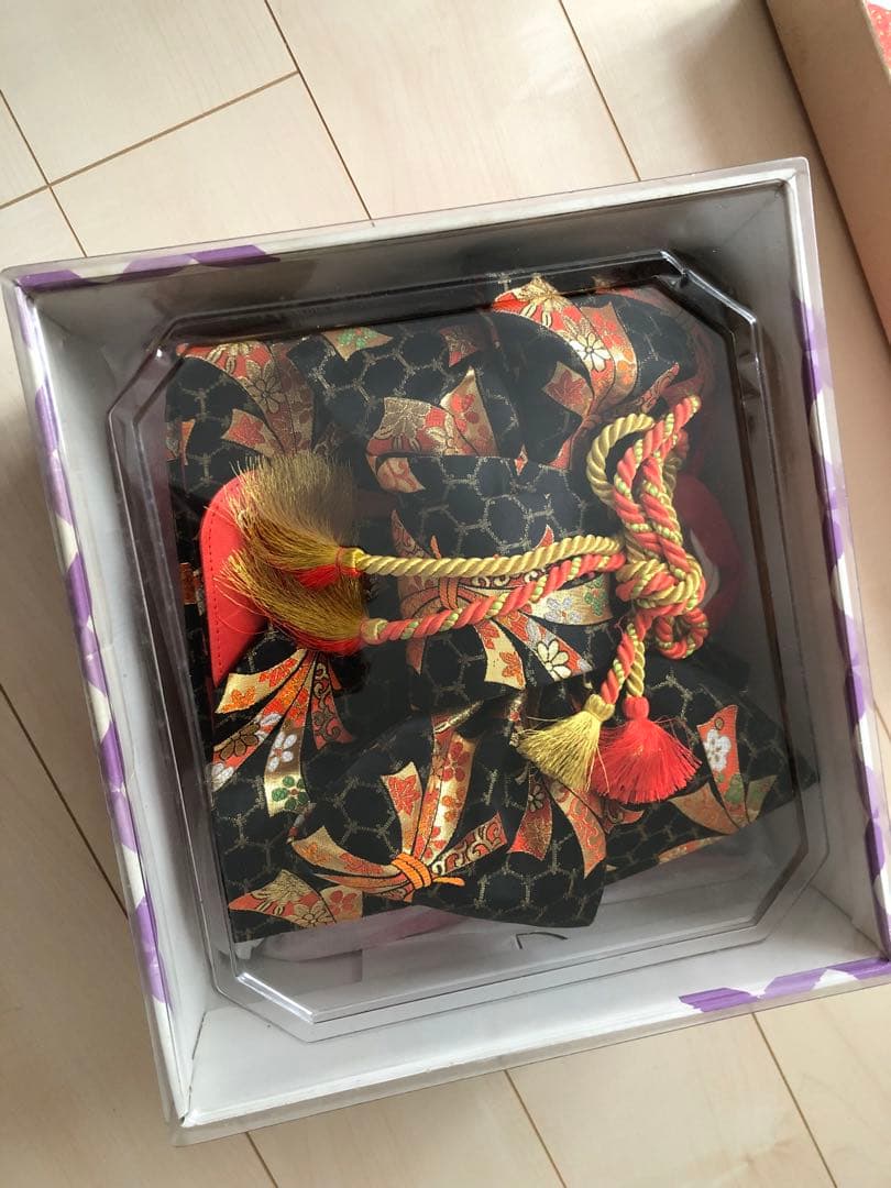 七五三 子供用 赤い花柄着物 フルセット 作り帯