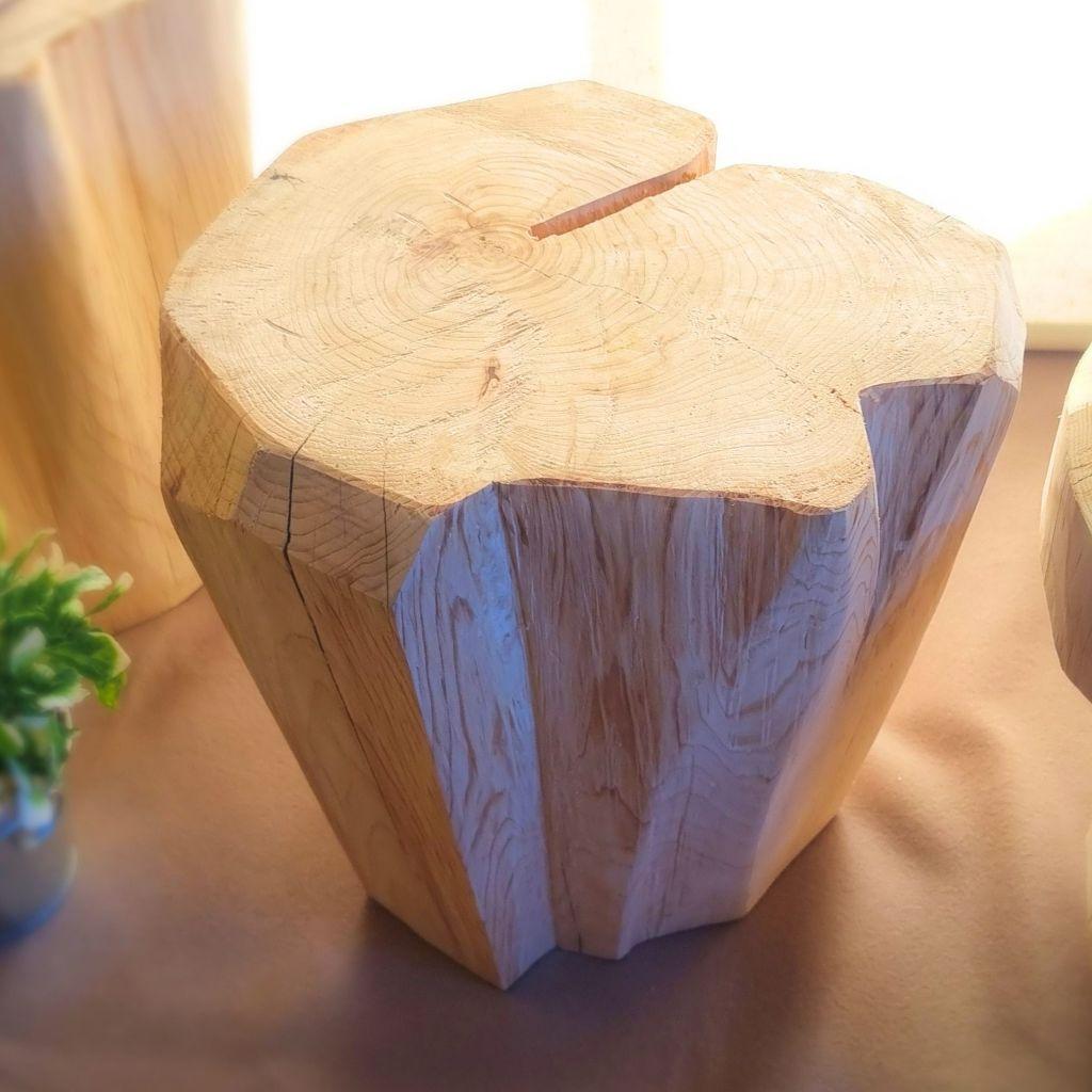 天然アロマ ひのきの切株テーブル 末広がり