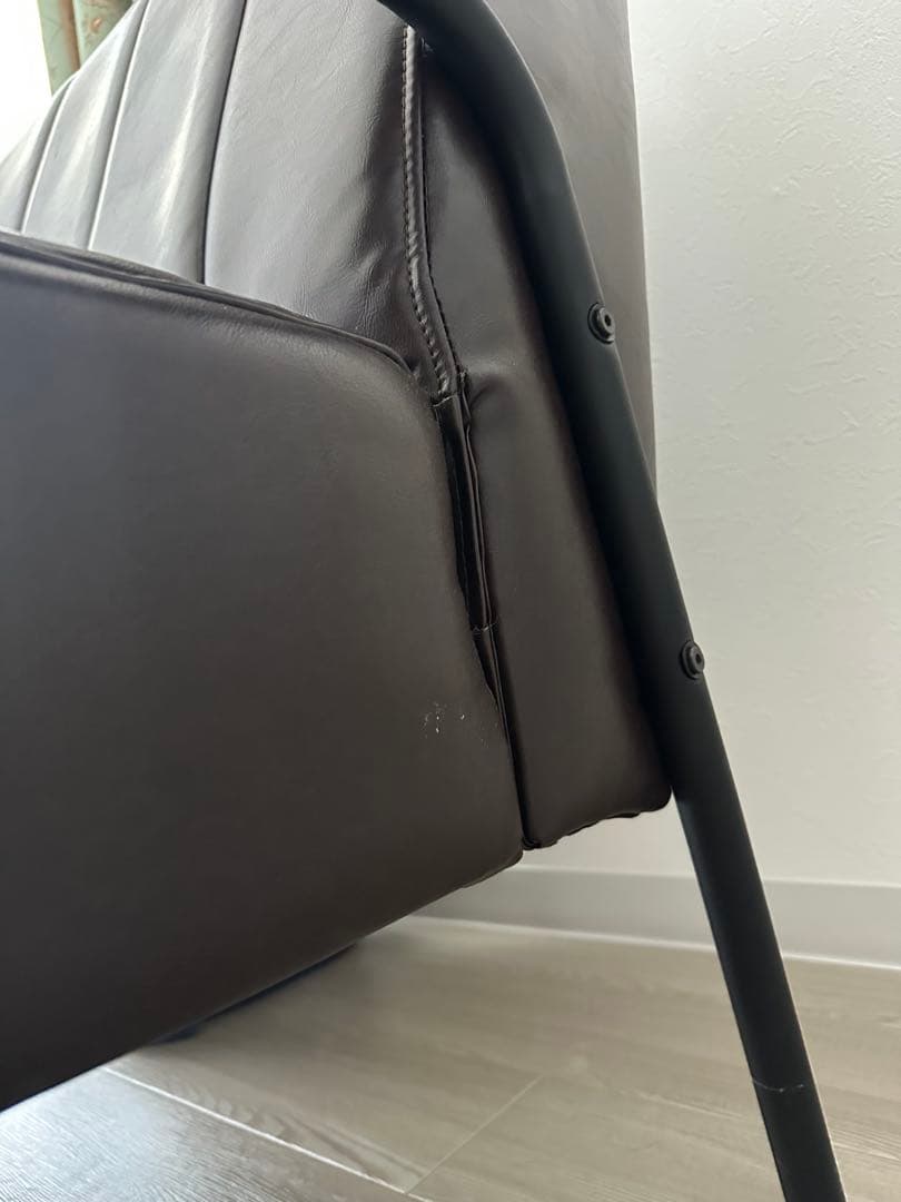 汚れに強い　合成皮革 2人掛けソファ(Nシールド ステイン2KD DBR)