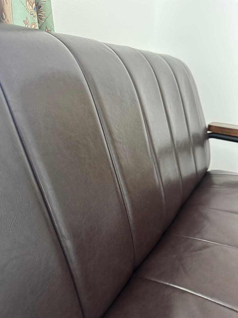 汚れに強い　合成皮革 2人掛けソファ(Nシールド ステイン2KD DBR)