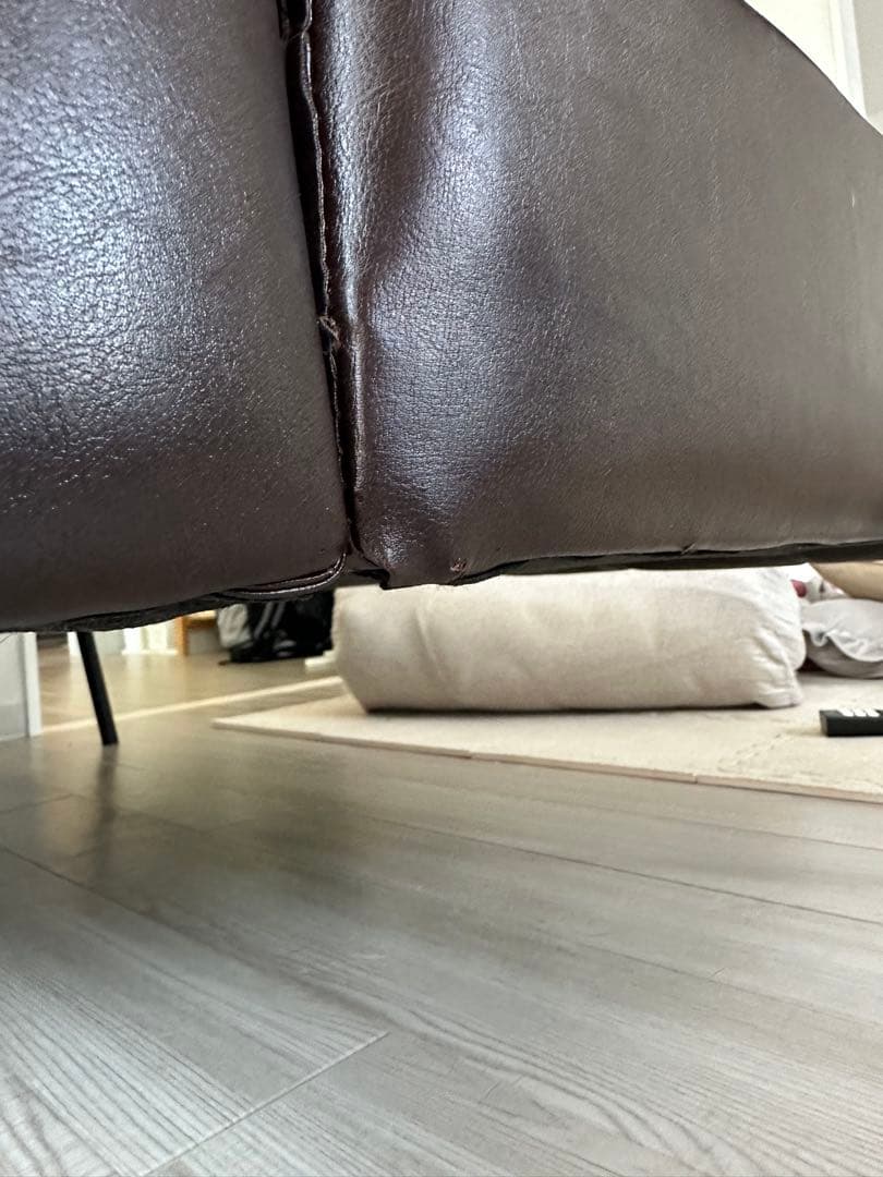 汚れに強い　合成皮革 2人掛けソファ(Nシールド ステイン2KD DBR)