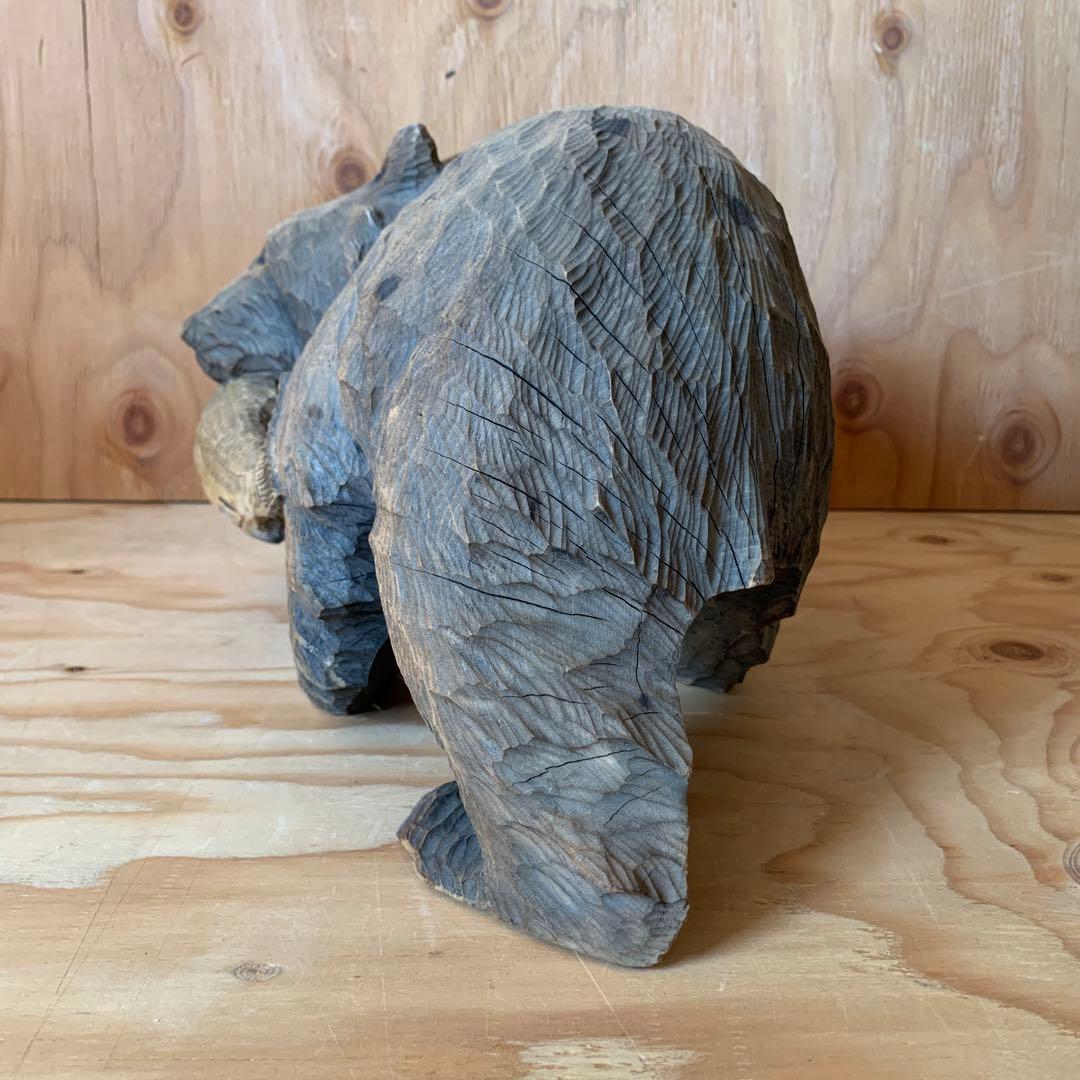 木彫り熊　木彫りの熊　シャケ熊　熊　木彫　古道具