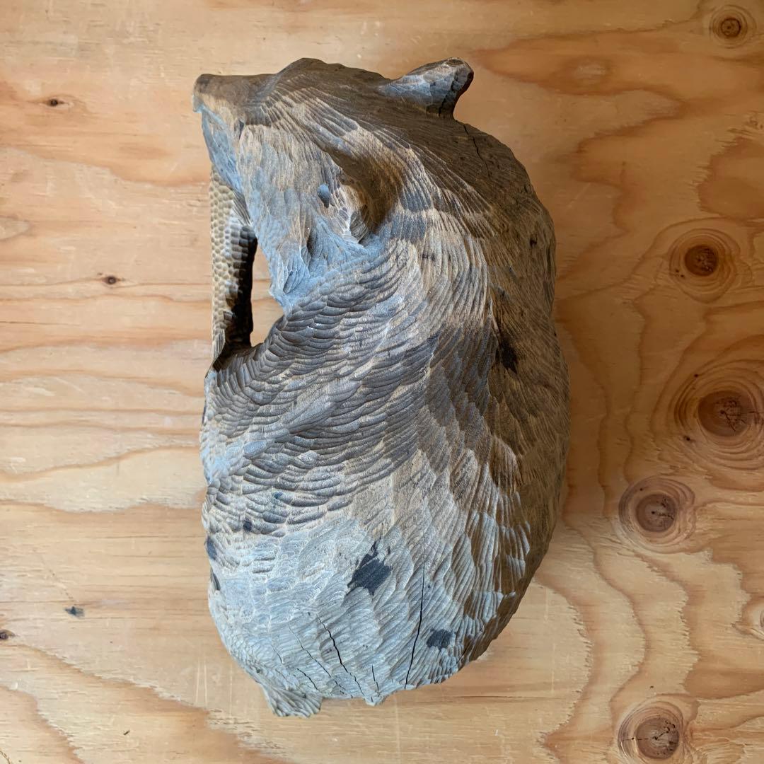 木彫り熊　木彫りの熊　シャケ熊　熊　木彫　古道具