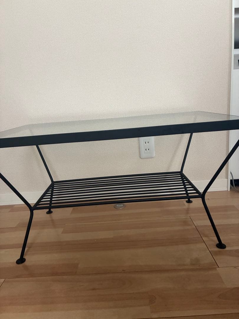 ウニコ・unico アイアンガラステーブル 横幅75cm