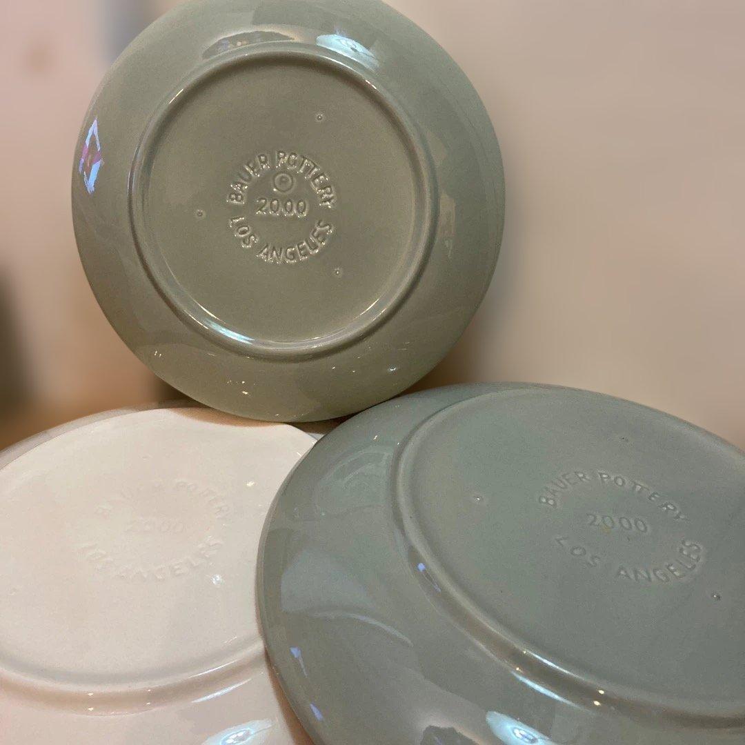 ★まとめ買いでお値引No.71★2色3枚セット★バウアーポッタリー プレート