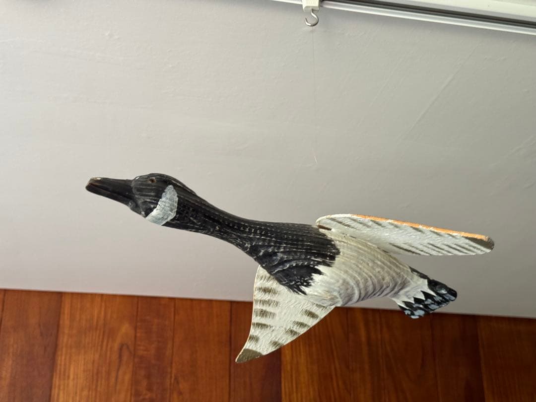 ヴィンテージ アメリカ 木製 鳥 モビール デコイ 水鳥